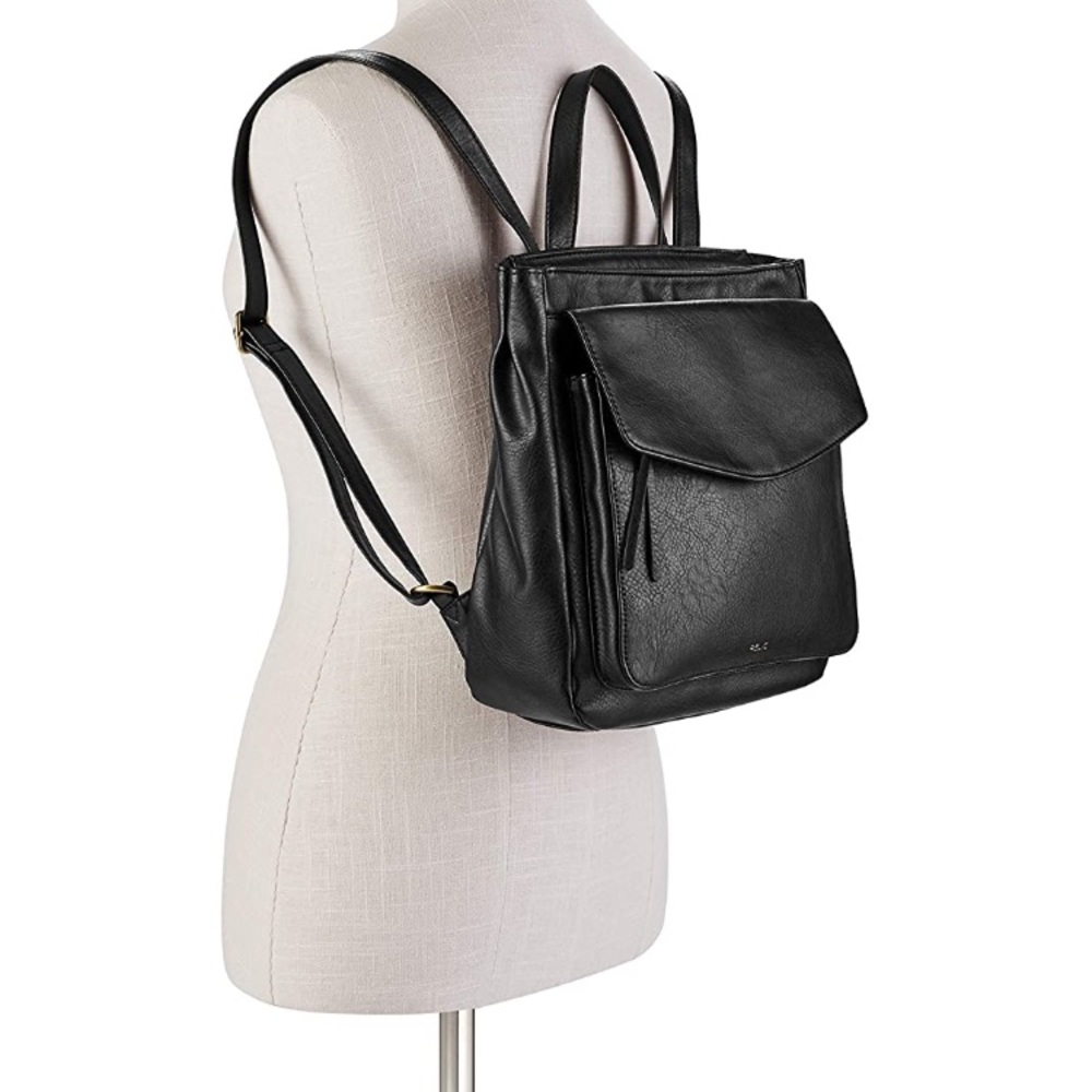 NWT RELIC by FOSSIL leather Brianna black backpack